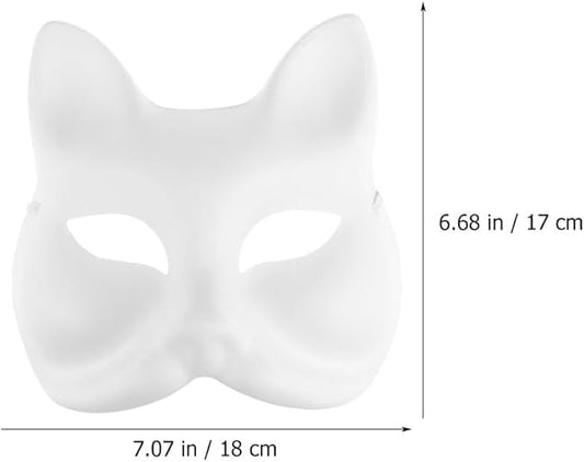 10Pcs Therian Mask White Cat & Fox