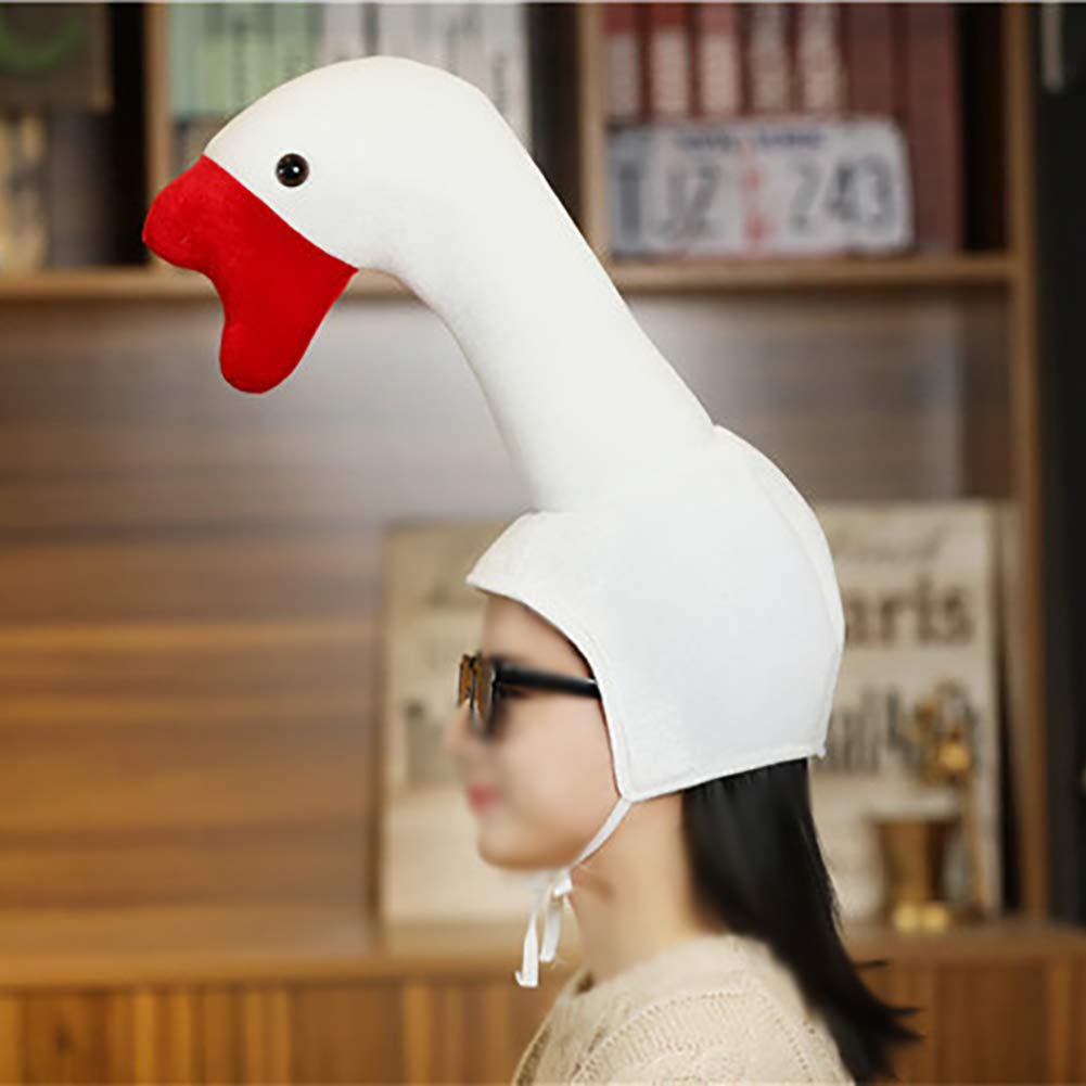 Warmtree Silly Goose Hat Cute Plush Hat Funny Novelty Plush Animal Costume