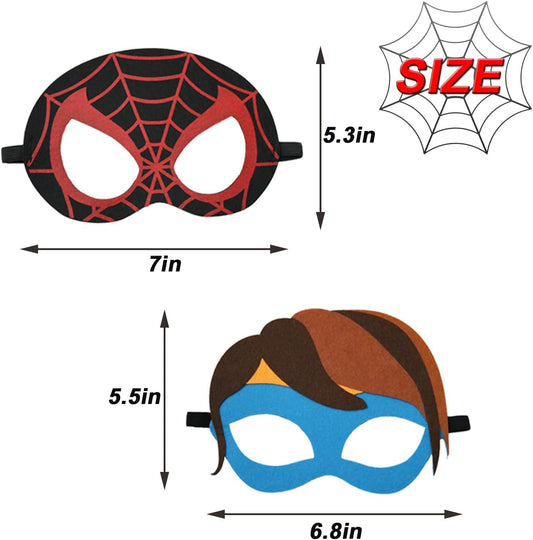 Superhero Masks - 16 Pack Kids Dress Up Party Masks for Halloween & Cosplay