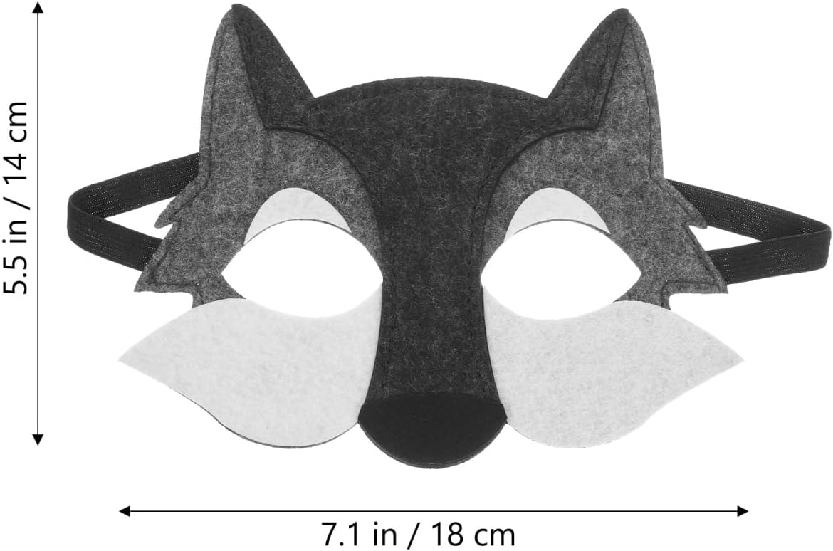 Toyvian 3PCS Halloween Wolf Mask Animals Felt Half Face Mask Costume Decor