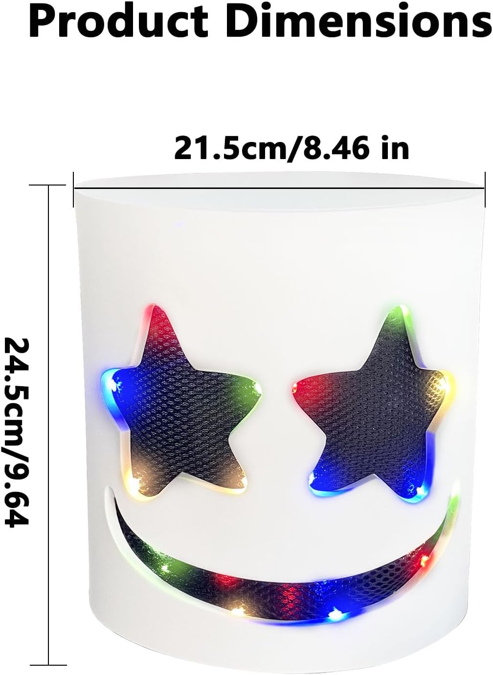 KEHOO Halloween DJ Party Mask,Christmas Party Mask, Light Up Flashing DJ Music Festival Halloween Props Mask for Christmas Xmas Costume Party