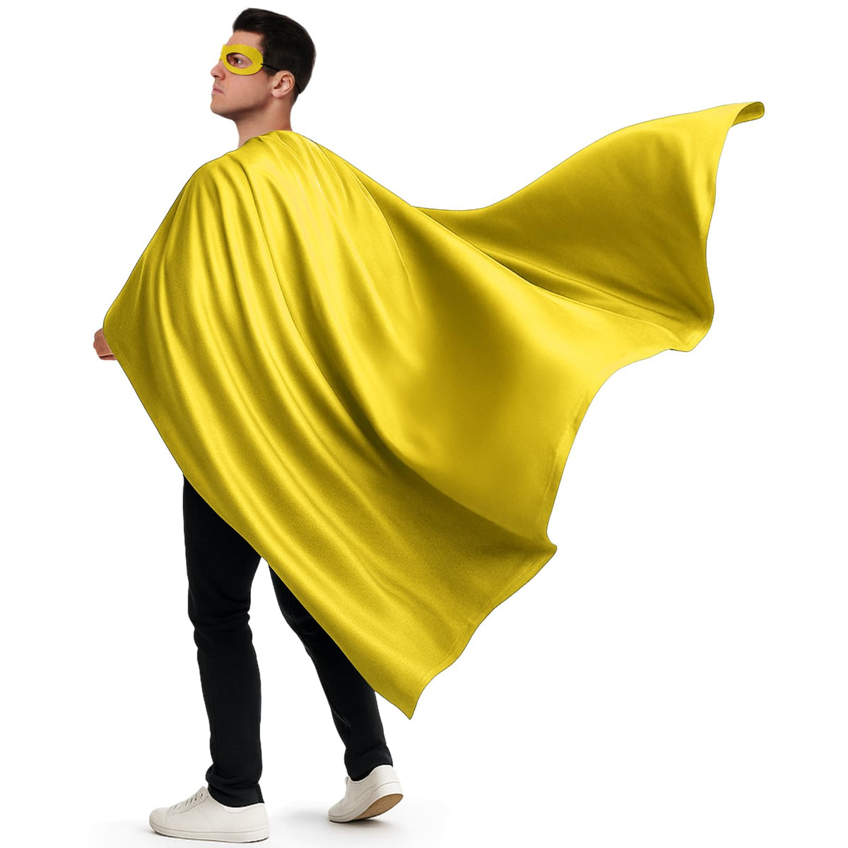 Yahenda 2 Pcs Halloween Hero Cape and Mask Set for Adult