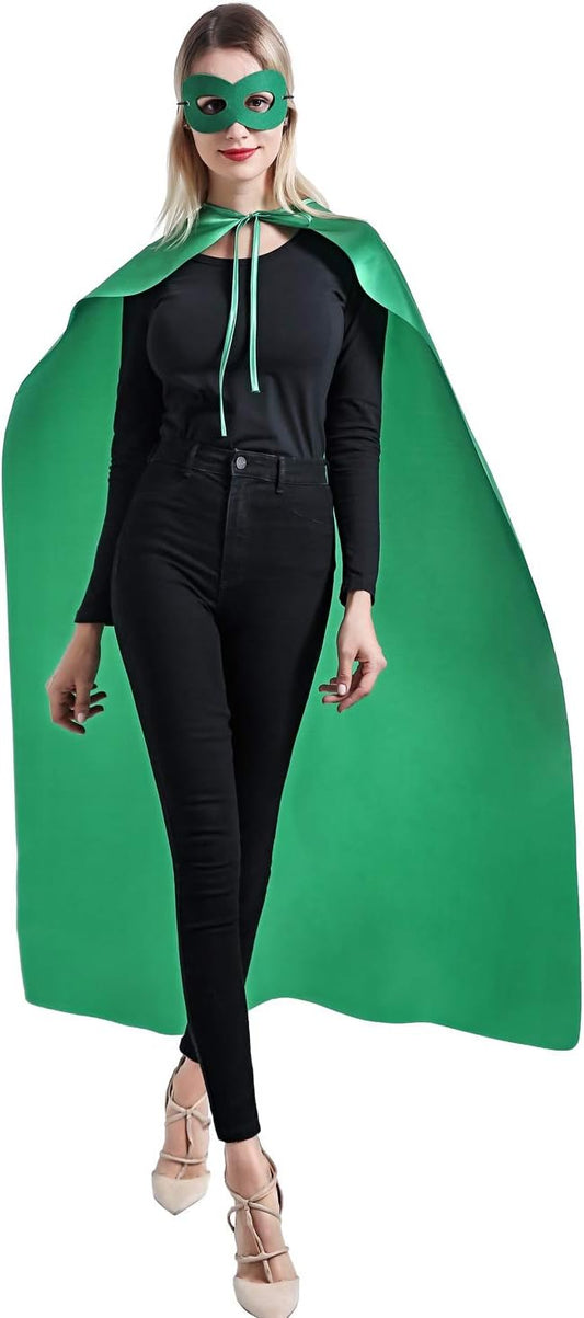 Adult Superhero Cape and Mask for Man and Woman - Halloween Vampire Capes Party Dress Up Superhero Costume
