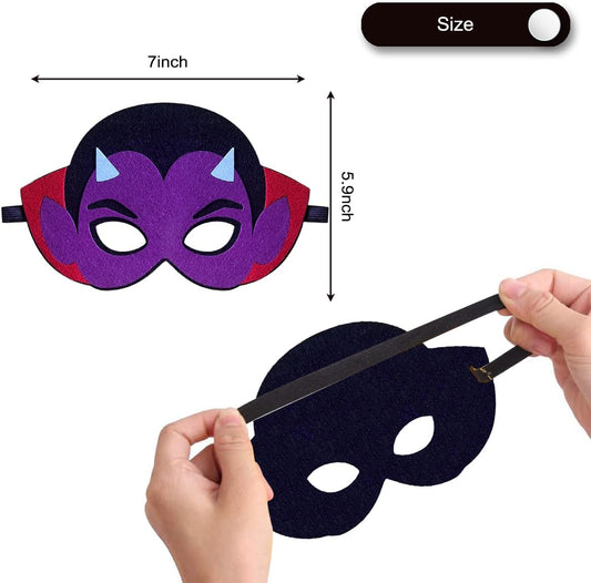 12pcs Halloween Felt Masks,Cosplay Dress Up Masquerade Party Eye Masks,Halloween Party Decoration Supplies