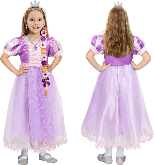 G.C Purple Princess Costume for Girls Kids Toddler, Halloween Costumes