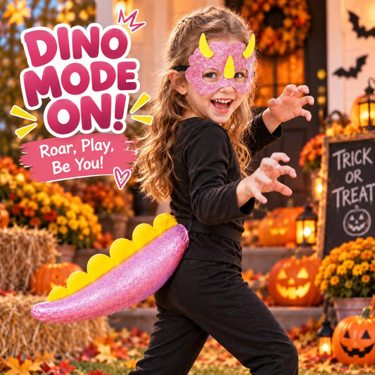 iROLEWIN Dinosaur Dinosaur Tail Costume for Kids and Mask as Boys Dress Up