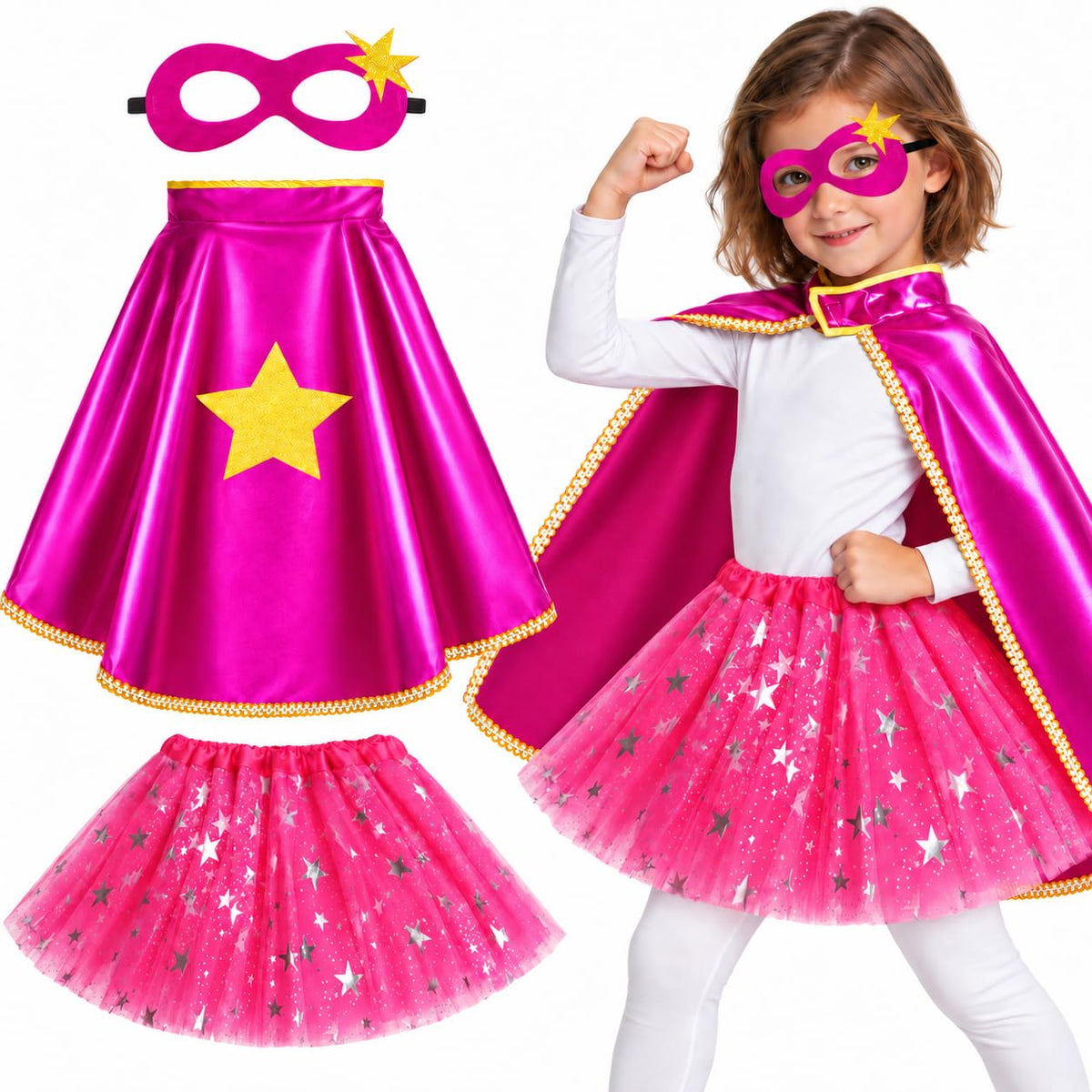 iROLEWIN Superhero-Capes for Kids Toddler Superhero-Costumes for Girls