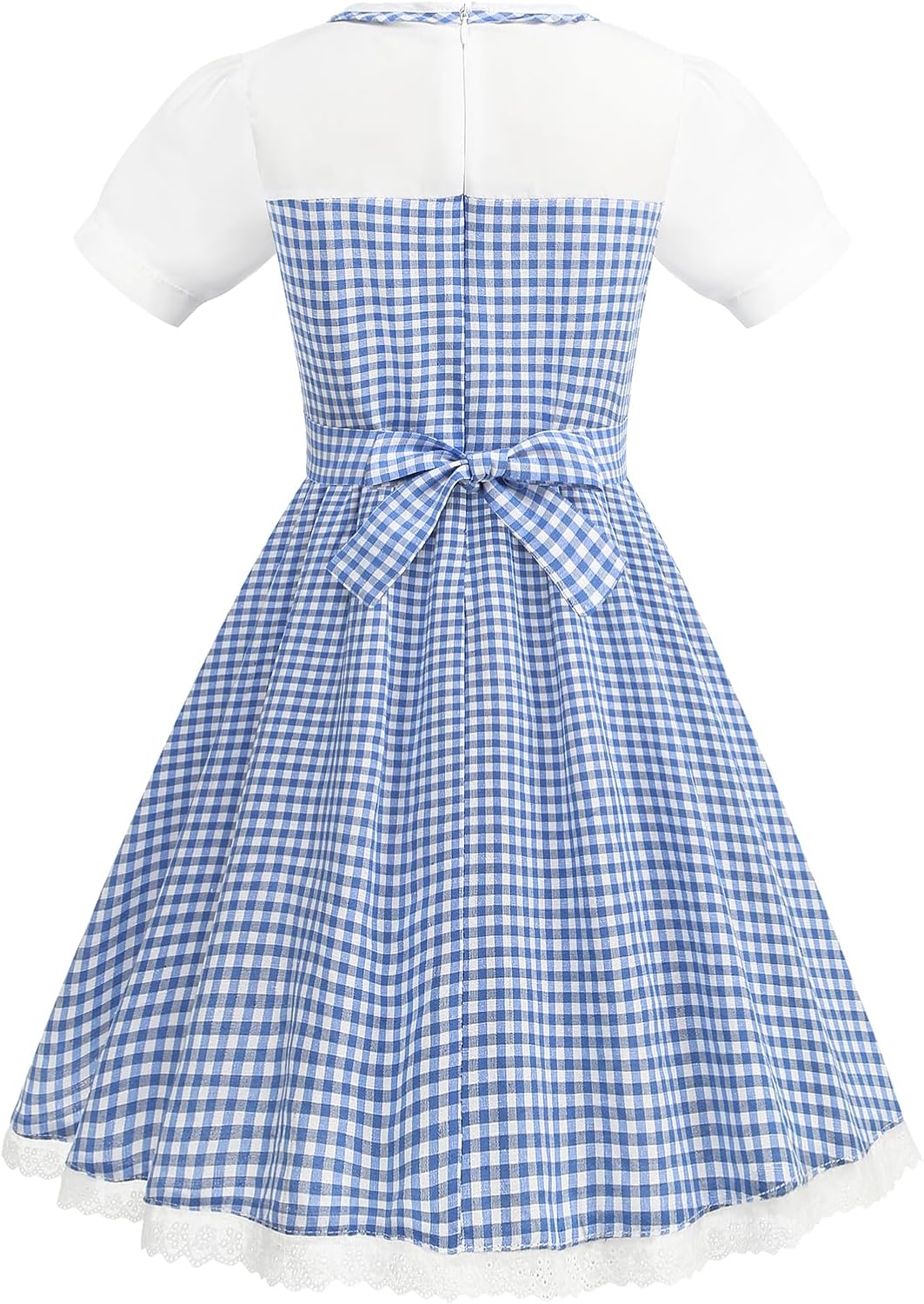 Girls Blue Plaid Costume Halloween Dress up Outfits with Accessories
