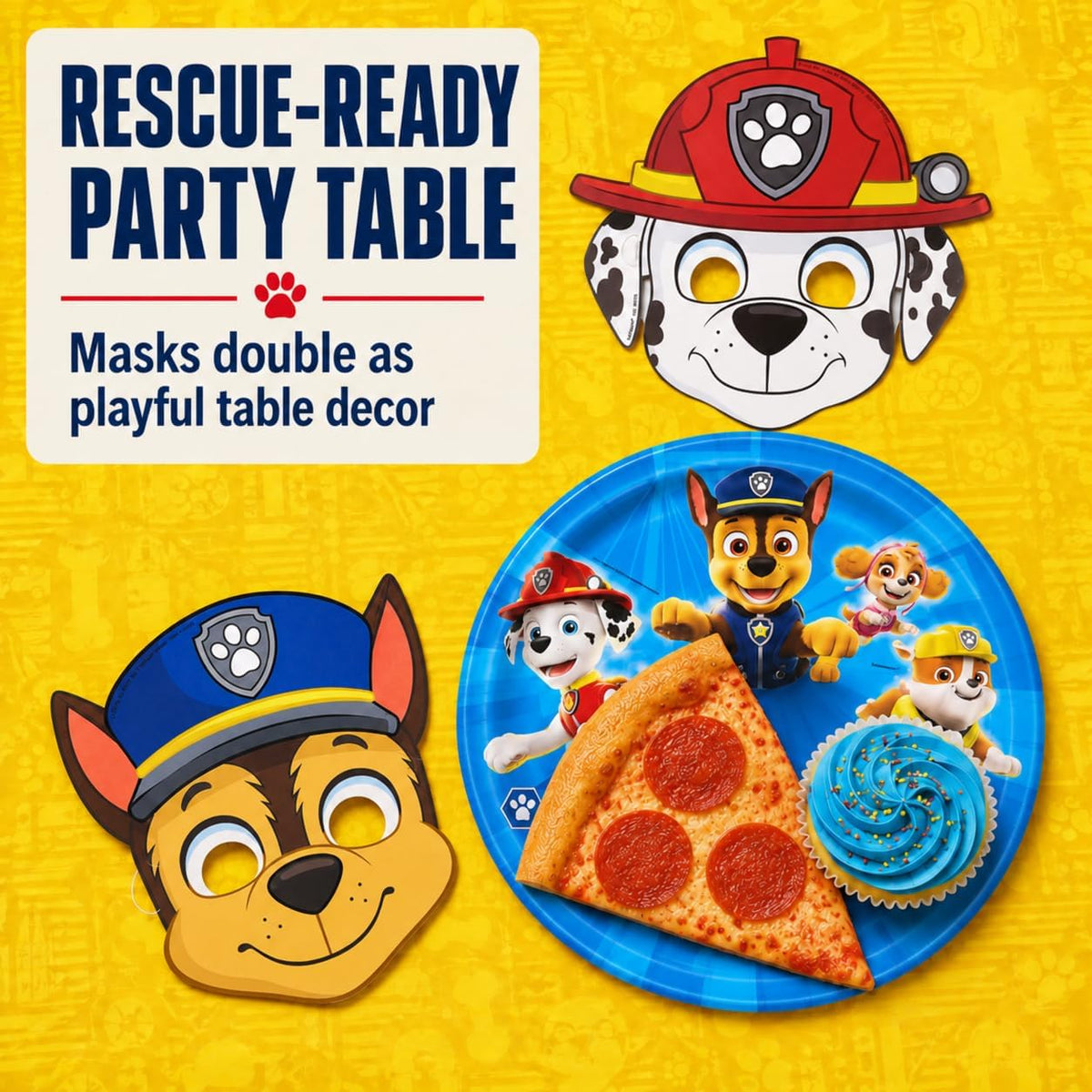 Paw Patrol Party Favors & Birthday Decorations - Character Masks 16-Pack