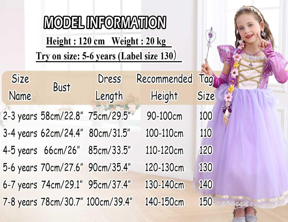 Princess Dress for Girls Birthday Purple Costume Kids