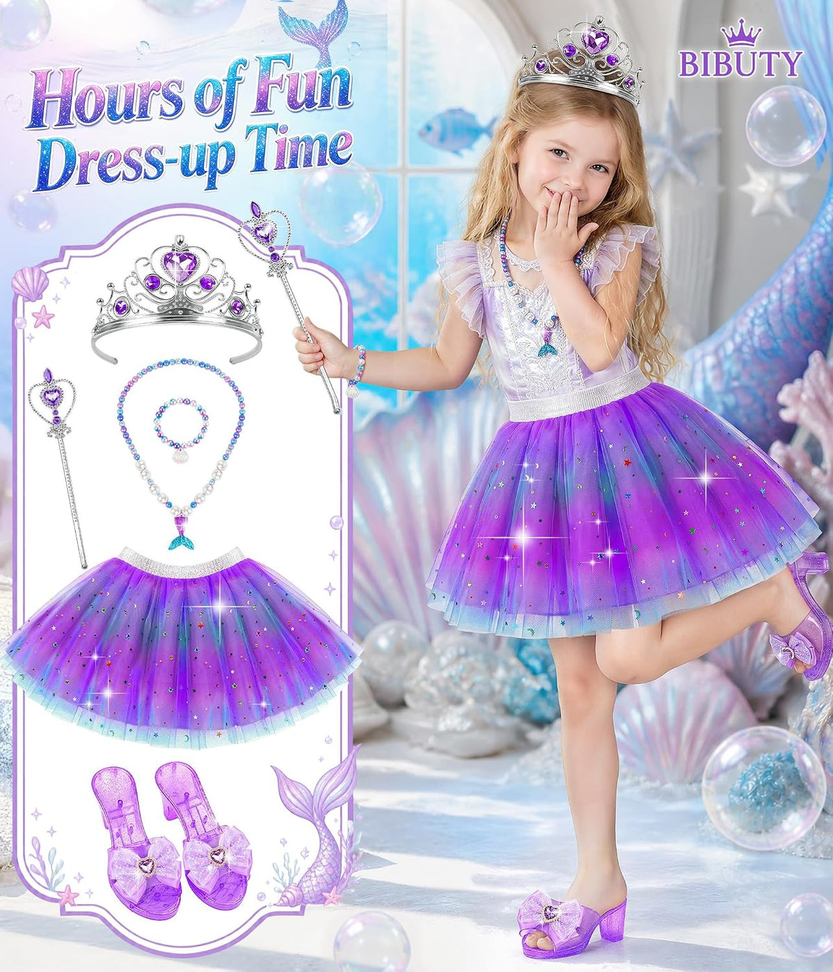 Princess Dress Up Clothes for Little Girls, Toddler Princess Dress Up Girls