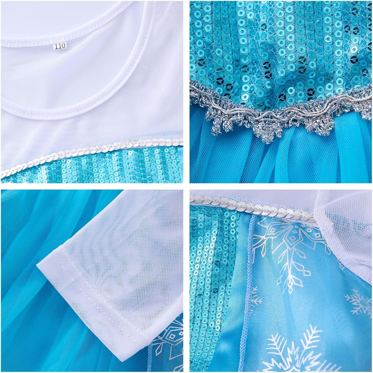 Davvew Princess Dress up for Girls Light Up Princess Costume Halloween Cosplay Christmas Birthday Party Gift Age 3-10
