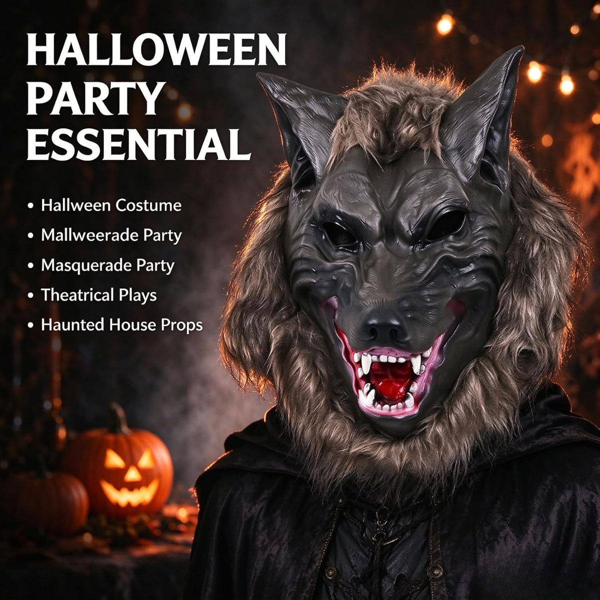 Holloween Horror Mask Party Cosplay Costume Werewolf Dress Up Mask