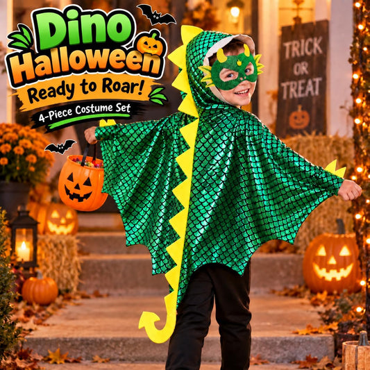 iROLEWIN Hooded Dragon-Wings-Costume for Toddler Kids Dress-Up Mask Gloves