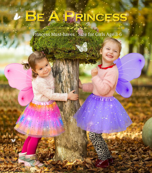 Kids Princess Dress Up Clothes for Little Girls, Dress Up Costume Set