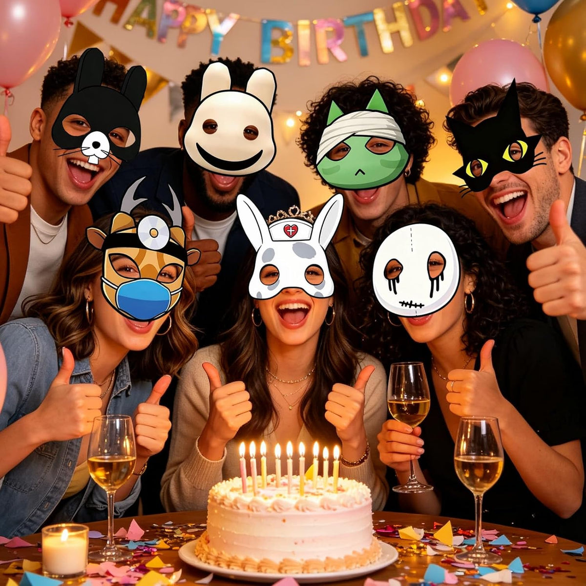 Animal Hospital 12Pcs Birthday Party Masks Supplies Halloween Christmas Birthday Party Favors