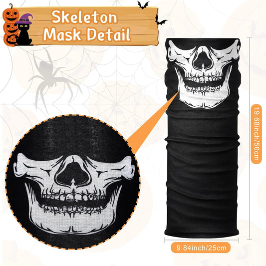 White Skeleton Gloves and Skull Face Mask Ghost Bones for Adult Halloween