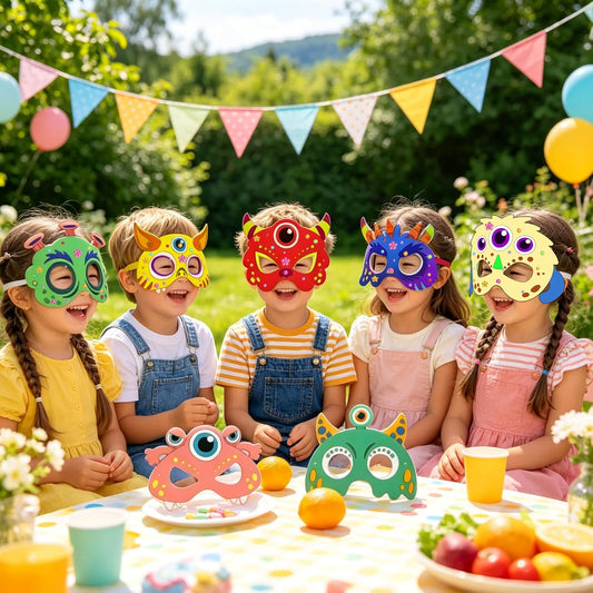 24 Pcs Halloween Monster Crafts for Kids DIY Coloring Masks School