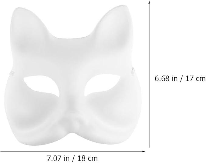 10Pcs Therian Mask White Cat & Fox