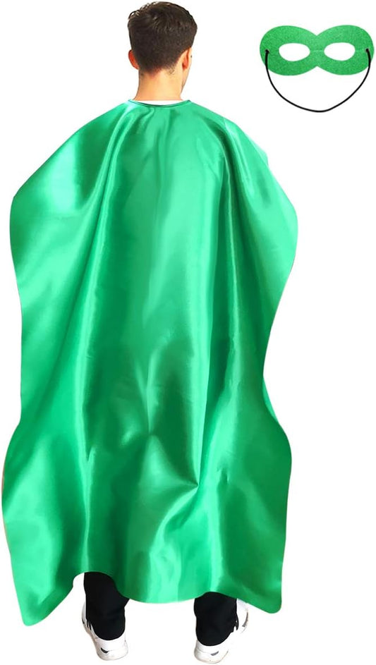 Adult Superhero Cape and Mask for Man and Woman - Halloween Vampire Capes Party Dress Up Superhero Costume