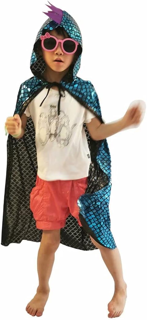 QIAONIUNIU Dinosaur Costumes Green Dragon Cape Halloween Dress Up Clothes 3-8 Years Old
