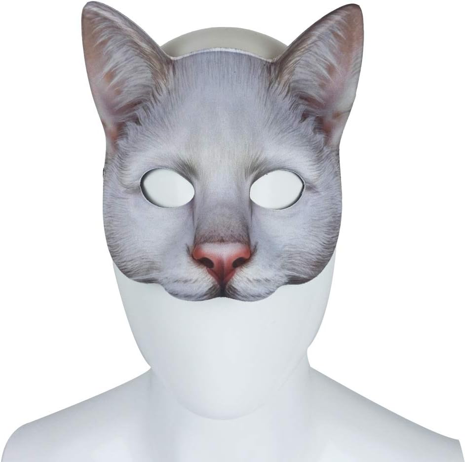 NewL Halloween 3D Animal Half Face Mask Masquerade for Women and Men
