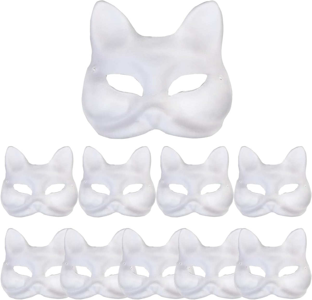 10Pcs Therian Mask White Cat & Fox