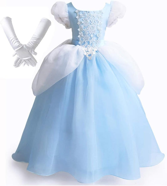 Girls Cinderella Costumes Halloween Princess Dress Up Fancy Birthday Party Ball Gown