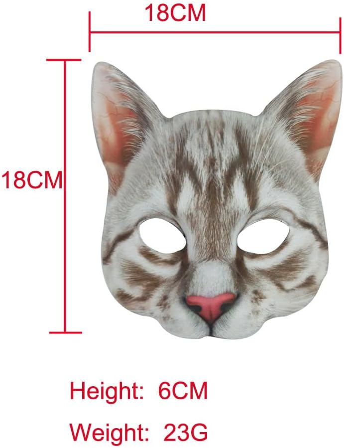 NewL Halloween 3D Animal Half Face Mask Masquerade for Women and Men