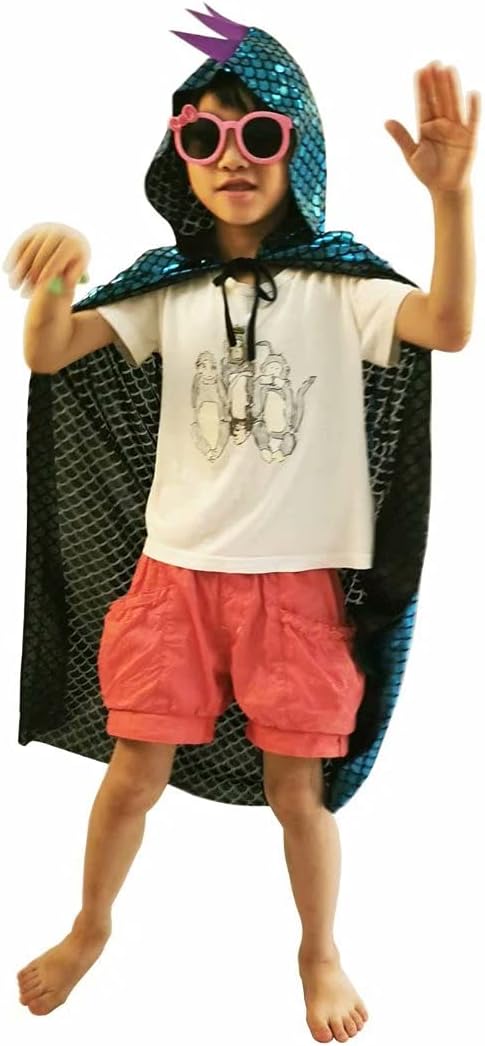 QIAONIUNIU Dinosaur Costumes Green Dragon Cape Halloween Dress Up Clothes 3-8 Years Old
