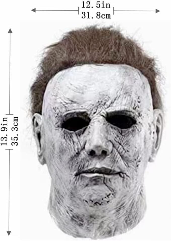 Michael Myers Full Head Latex Mask for Halloween Costume Party, Haunted House Event, Cosplay Dress Up & Masquerade Props