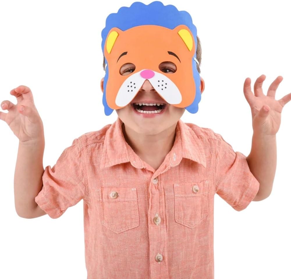 Rhode Island Novelty 1 Dozen 7 Inch - 13 Inch Dress Up Foam Animal Masks