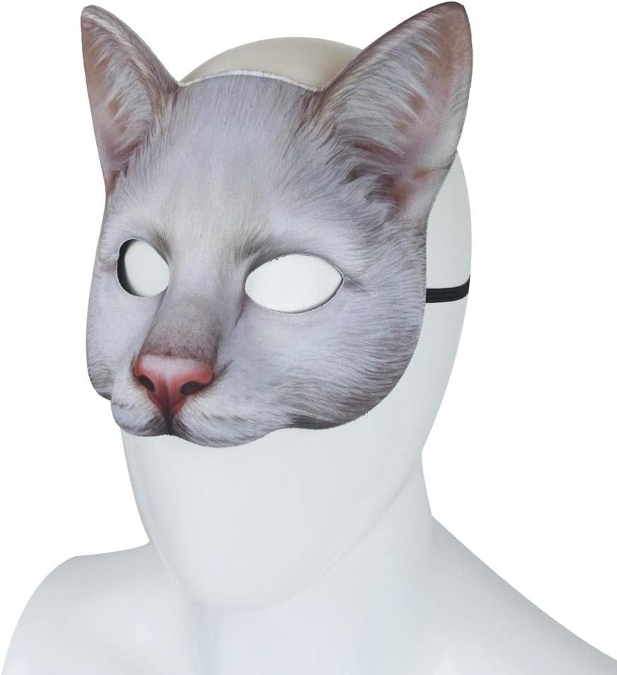 NewL Halloween 3D Animal Half Face Mask Masquerade for Women and Men