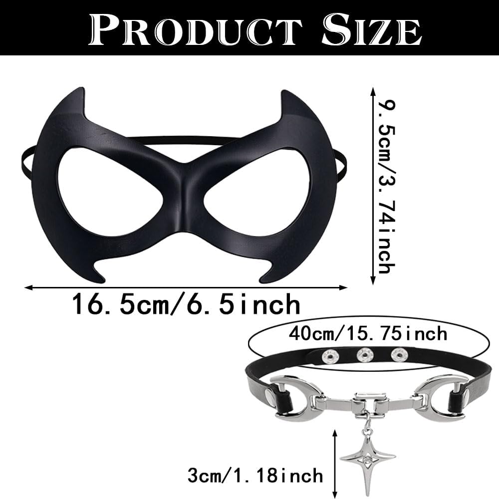 Black Cat Eye Mask Choker Women Masquerade Halloween Costume Accessories