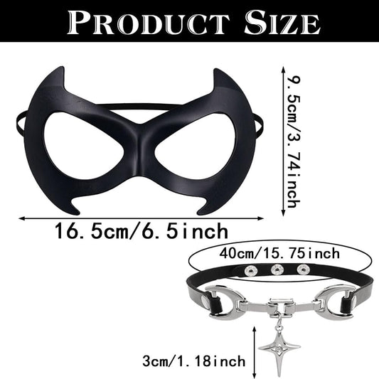 Black Cat Eye Mask Choker Women Masquerade Halloween Costume Accessories