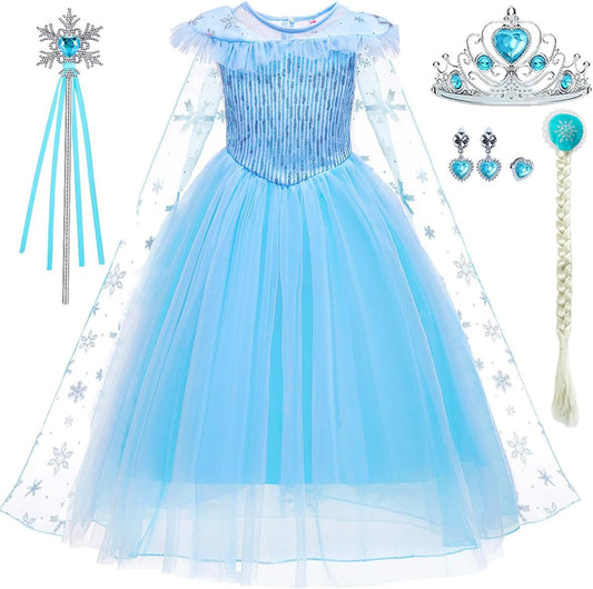 iTVTi Little Girls Blue Princess Dress with Accessories