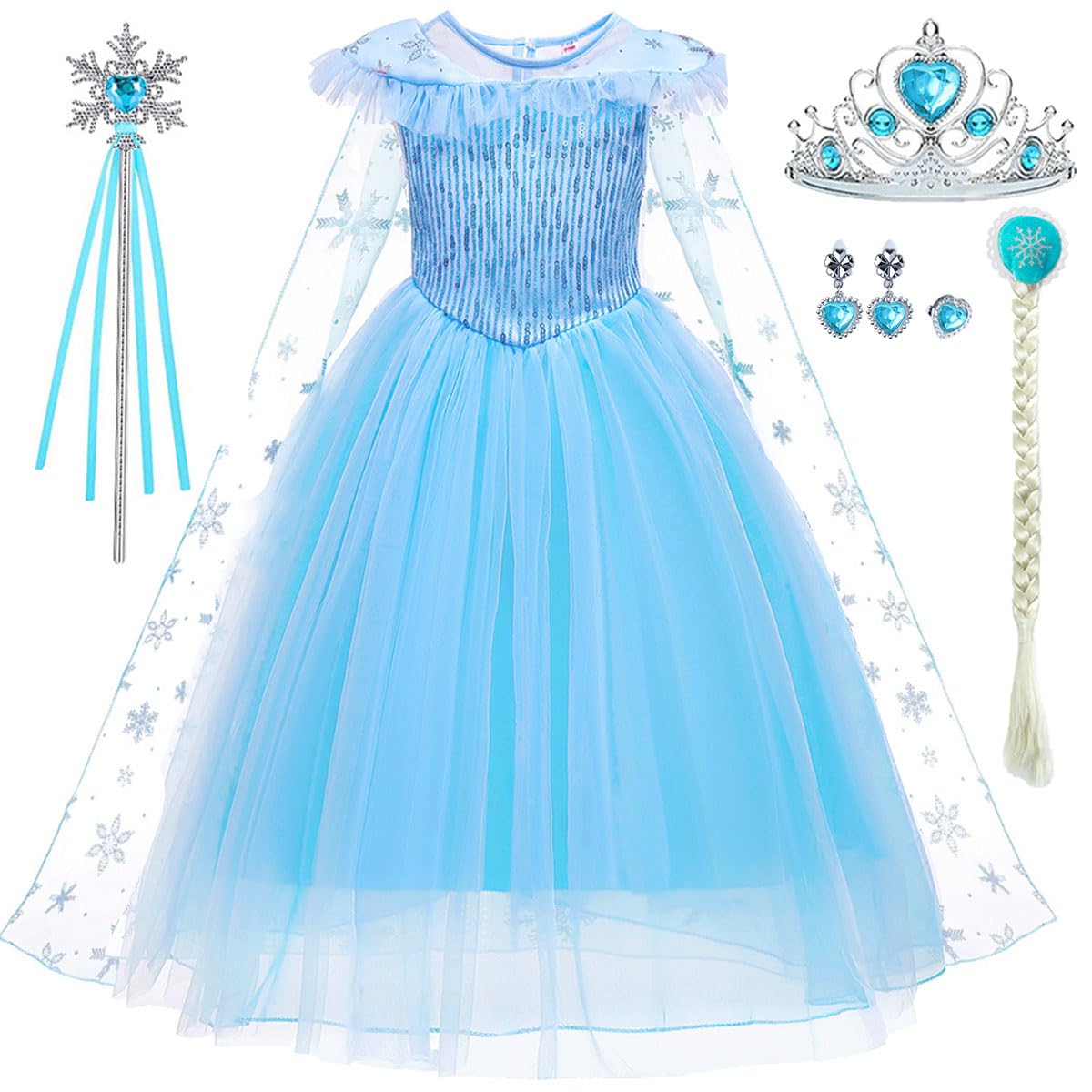 iTVTi Little Girls Blue Princess Dress with Accessories