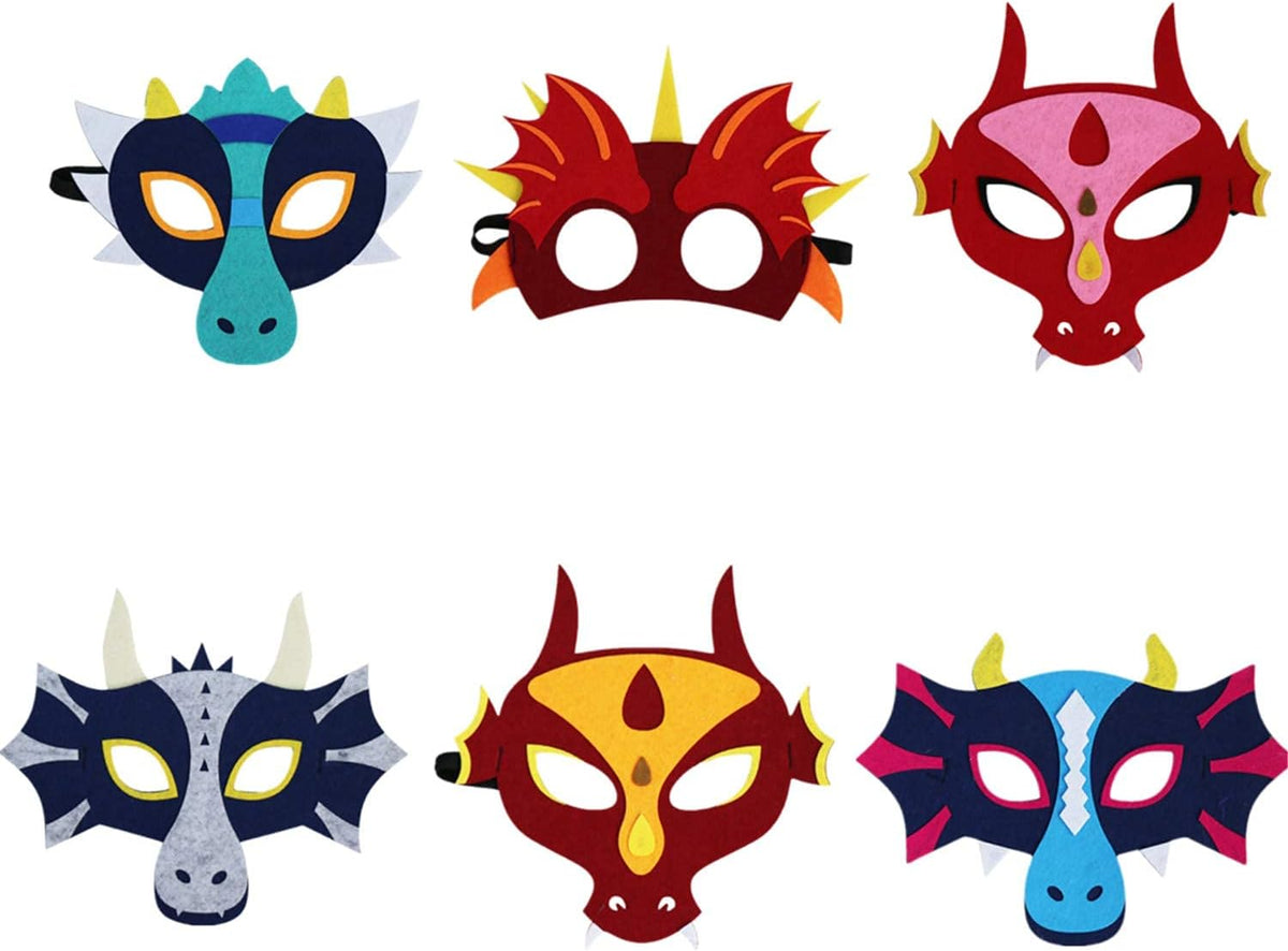 10PCS Cartonn Dragon Dinosaur Theme Animal Face Costume Party Favors Dress Up Costume Set