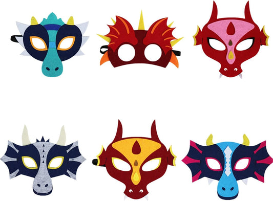 10PCS Cartonn Dragon Dinosaur Theme Animal Face Costume Party Favors Dress Up Costume Set
