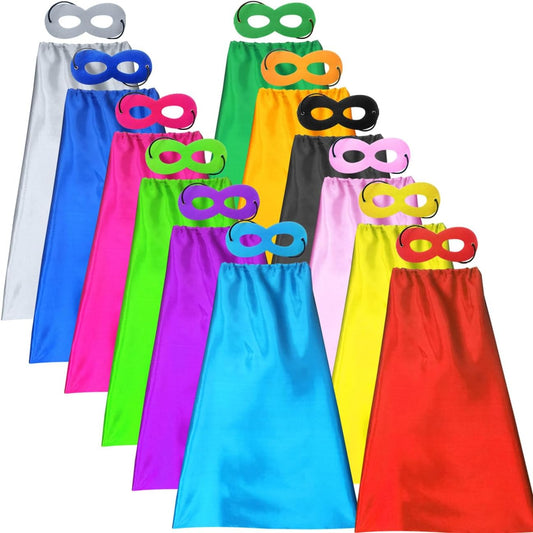 ADJOY Kids Superhero Capes and Masks Birthday Party Dress Up Capes Costume - Mixed Colors