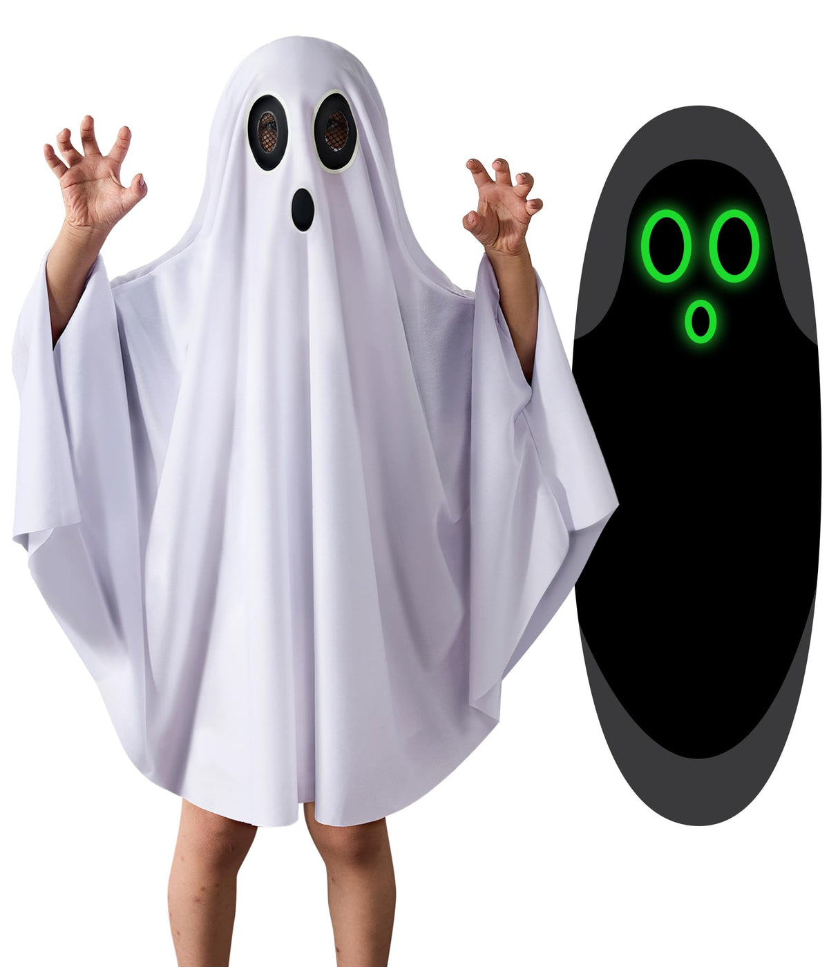 Ghost Costume for Kids,Boy Girl Toddler Ghost Halloween Costume boo Cloak