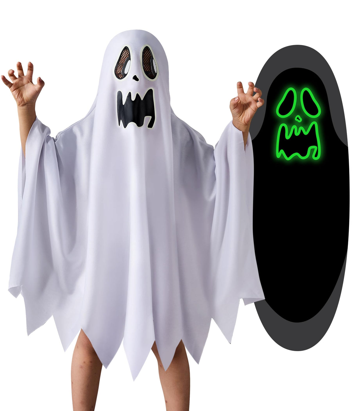 Ghost Costume for Kids,Boy Girl Toddler Ghost Halloween Costume boo Cloak