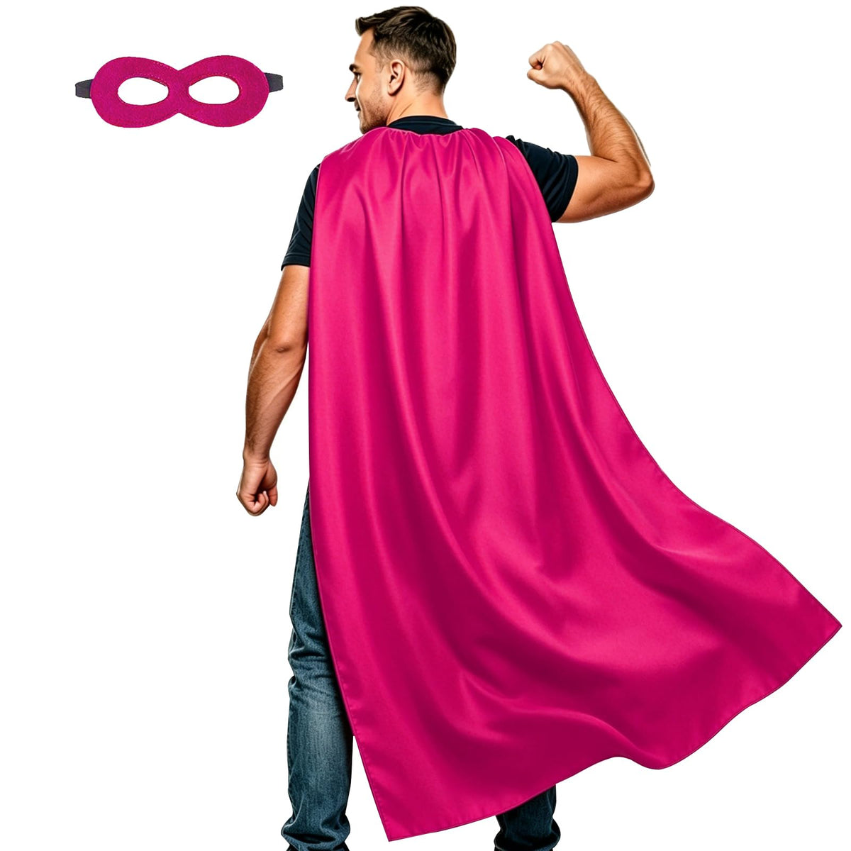Adult Superhero Cape and Mask for Man and Woman - Halloween Vampire Capes Party Dress Up Superhero Costume Capes