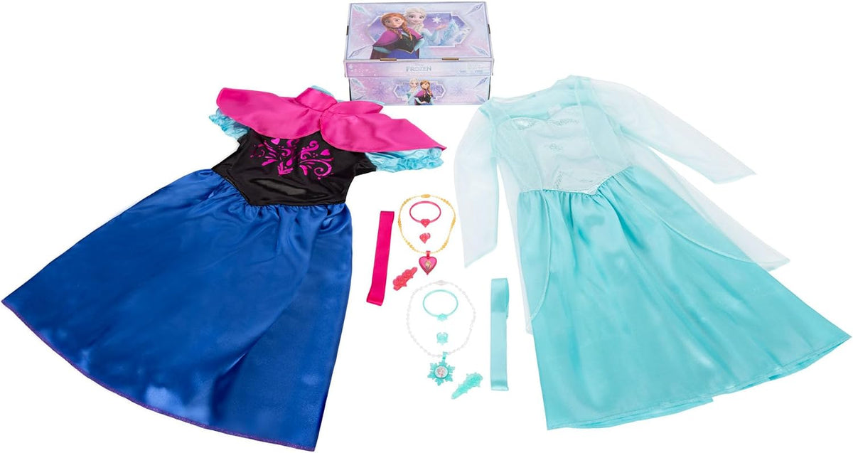 Disney Princess Dress Up Frozen Elsa & Anna Trunk Size 4-6X
