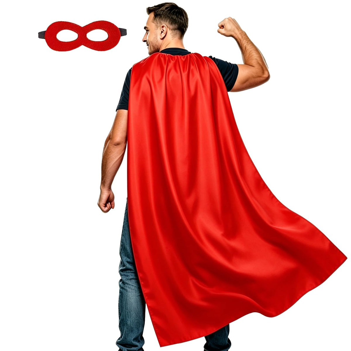 Adult Superhero Cape and Mask for Man and Woman - Halloween Vampire Capes Party Dress Up Superhero Costume Capes