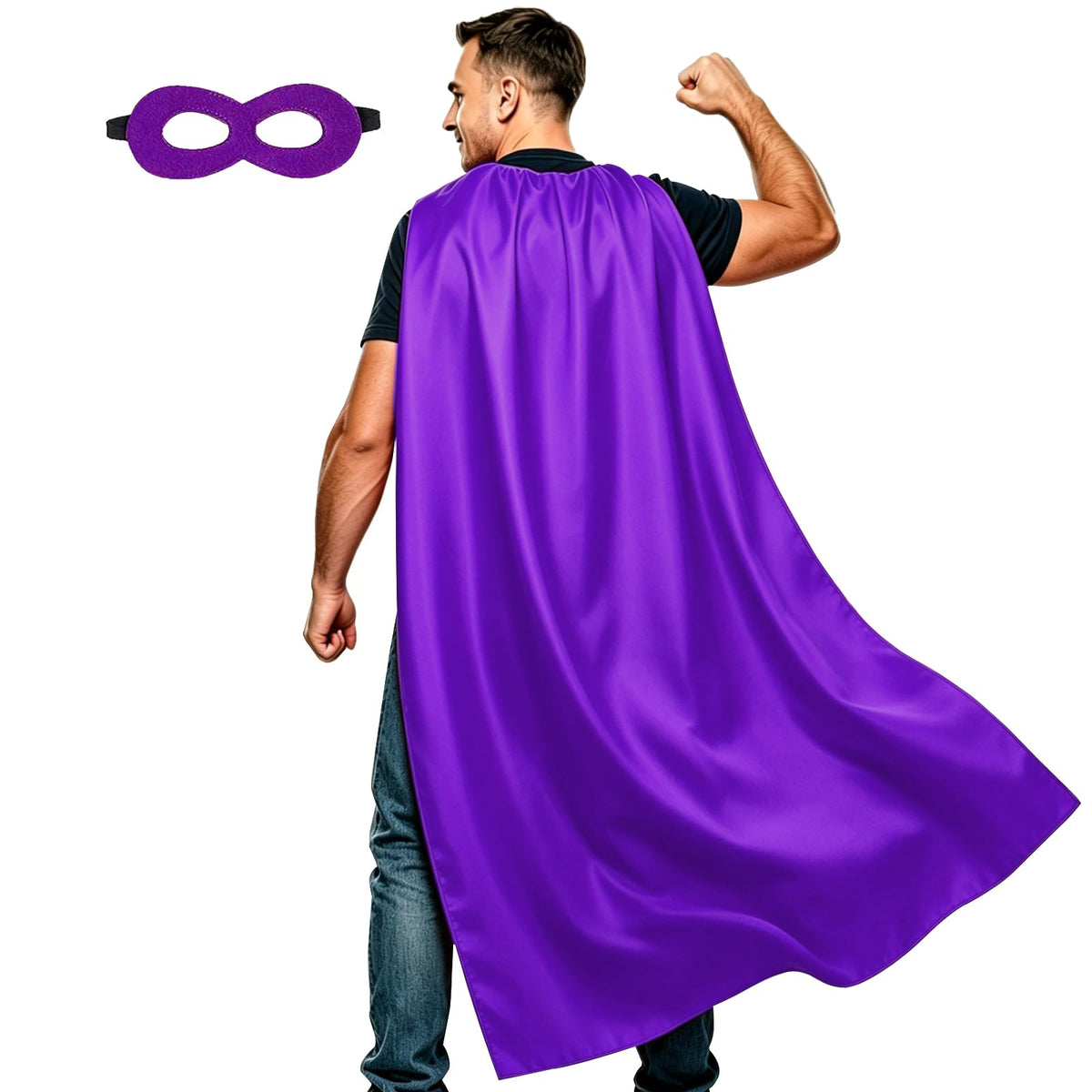 Adult Superhero Cape and Mask for Man and Woman - Halloween Vampire Capes Party Dress Up Superhero Costume Capes