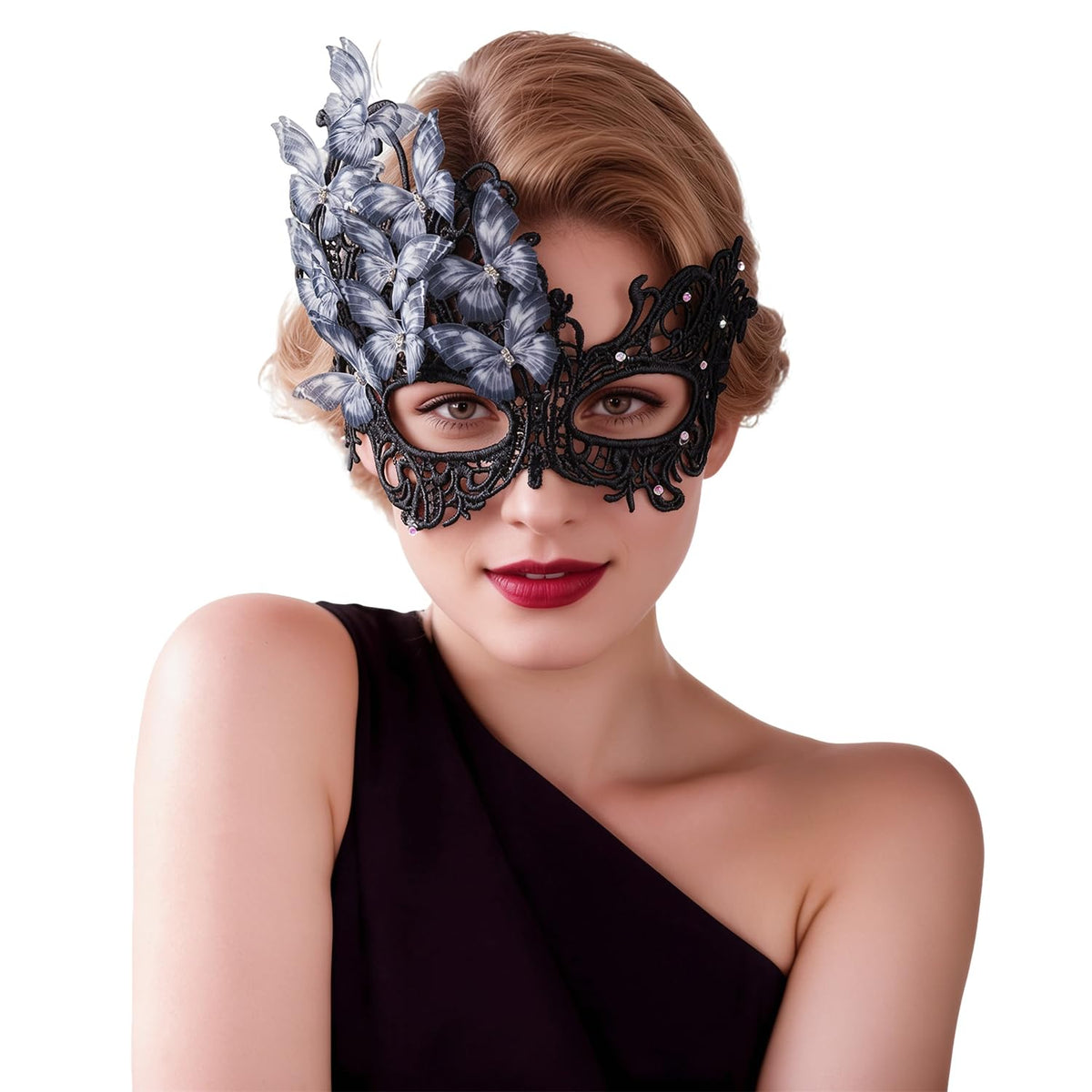 pink halloween Masquerade mask for women and girls - Mardi Gras butterfly mask for halloween Costume parties
