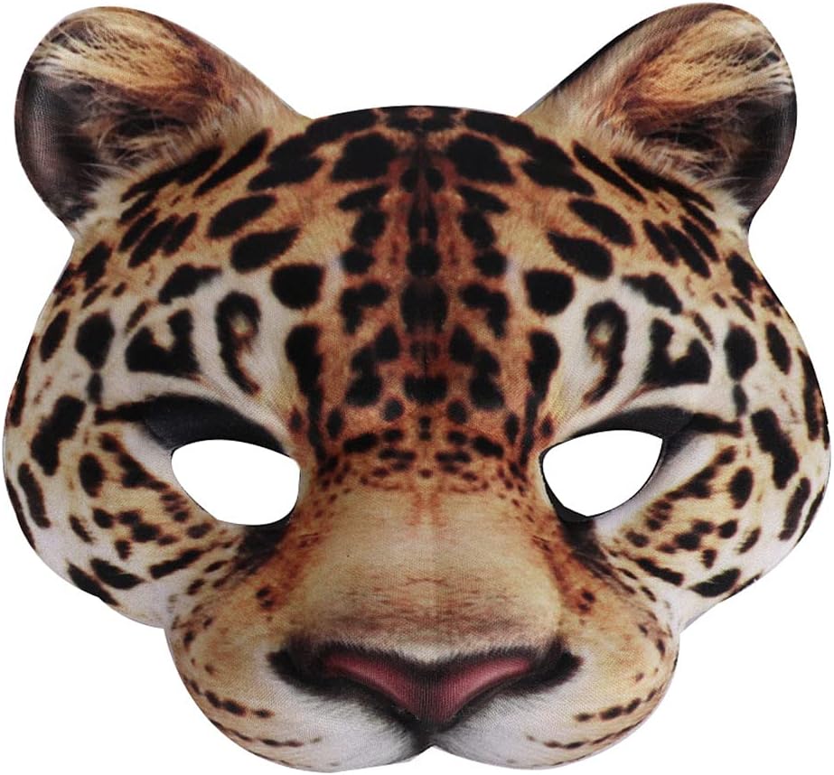 1Pcs Halloween Half Face Masquerade Masks Animal Leopard Masks for Halloween Carnival Party Dress Up Costume Props