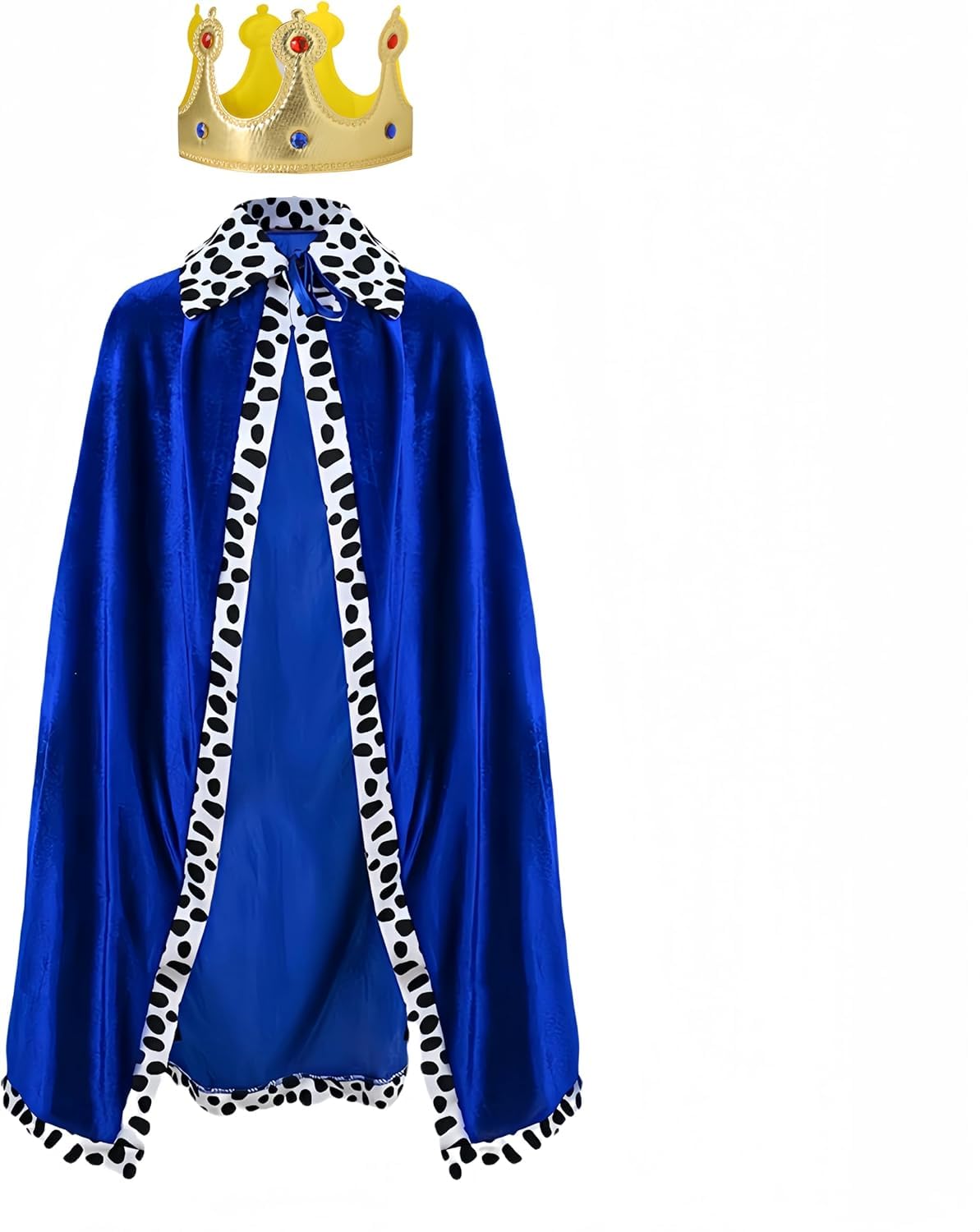 Proumhang Kids King Cape,Kids Prince Cloak with Crown,Queen Royal Robe for Boys Girls,Coronation Cloak,80cm