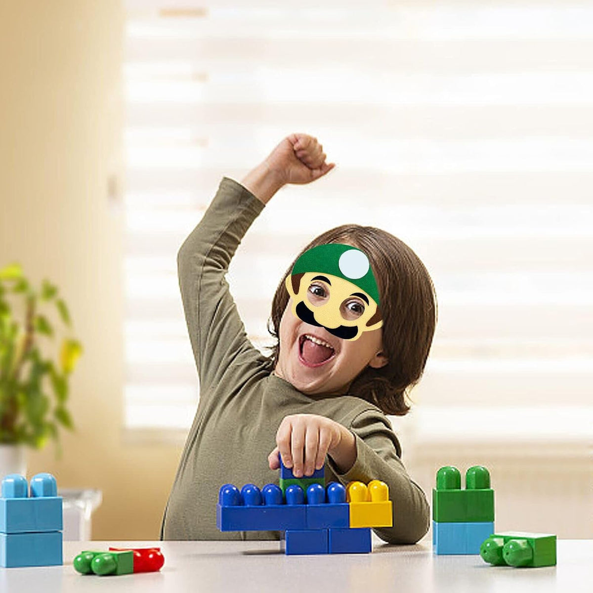 12 PCS Game Themed Felt Masks Role Play Bros Party Favors Birthday Supplies